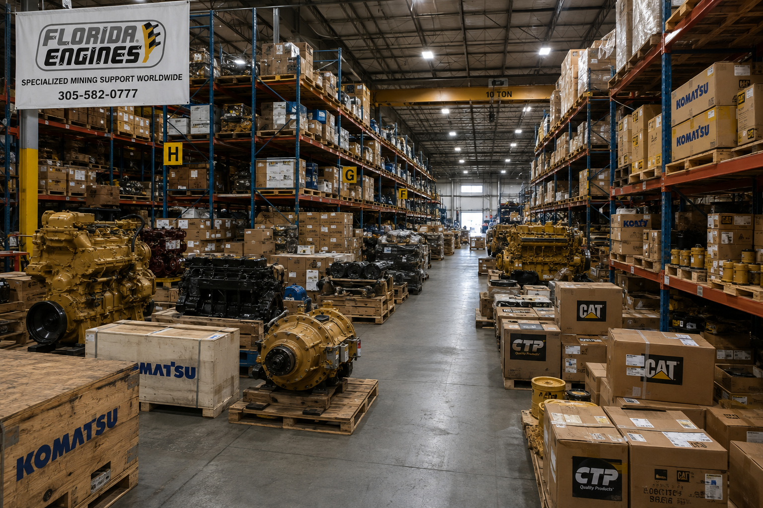 Heavy equipment parts warehouse